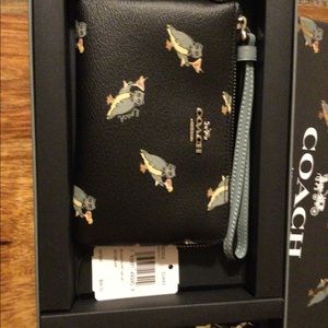 Coach Party Owl Wristlet NWT!
